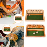 Maxbell Shut The Box Dice Game Travel 9 Numbers Single Player for Party Supplies Bar Wood Color