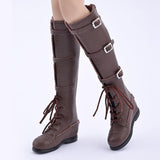 Maxbell 1/6 Scale Female Figure Shoes Handmade Boots for 12 inch Figures Accessories Brown