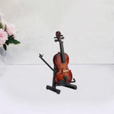 Maxbell Mini Violin Model Wooden Gift Mini Musical Instrument Decor for Cabinet Desk 7cm