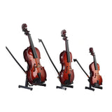Maxbell Mini Violin Model Wooden Gift Mini Musical Instrument Decor for Cabinet Desk 7cm