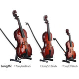Maxbell Mini Violin Model Wooden Gift Mini Musical Instrument Decor for Cabinet Desk 7cm