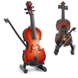 Maxbell Mini Violin Model Wooden Gift Mini Musical Instrument Decor for Cabinet Desk 7cm