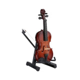 Maxbell Mini Violin Model Wooden Gift Mini Musical Instrument Decor for Cabinet Desk 13cm
