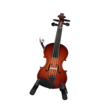 Maxbell Mini Violin Model Wooden Gift Mini Musical Instrument Decor for Cabinet Desk 13cm