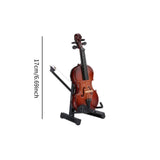 Maxbell Mini Violin Model Wooden Gift Mini Musical Instrument Decor for Cabinet Desk 17cm