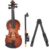 Maxbell Mini Violin Model Wooden Gift Mini Musical Instrument Decor for Cabinet Desk 17cm