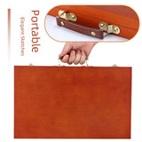 Maxbell Wooden Painting Box Travel Beginners Portable Retro Design Drawing Tool Case