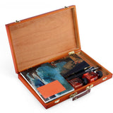 Maxbell Wooden Painting Box Travel Beginners Portable Retro Design Drawing Tool Case