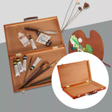 Maxbell Wooden Painting Box Travel Beginners Portable Retro Design Drawing Tool Case