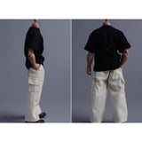 Maxbell 1/12 Scale Action Figure Clothes Trousers Fashion Dress up for 6" Male Dolls White
