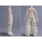 Maxbell 1/12 Scale Action Figure Clothes Trousers Fashion Dress up for 6" Male Dolls White