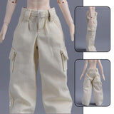 Maxbell 1/12 Scale Action Figure Clothes Trousers Fashion Dress up for 6" Male Dolls White