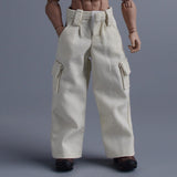 Maxbell 1/12 Scale Action Figure Clothes Trousers Fashion Dress up for 6" Male Dolls White