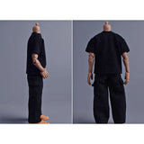 Maxbell 1/12 Scale Action Figure Clothes Trousers Fashion Dress up for 6" Male Dolls Black