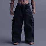 Maxbell 1/12 Scale Action Figure Clothes Trousers Fashion Dress up for 6" Male Dolls Black