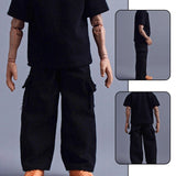 Maxbell 1/12 Scale Action Figure Clothes Trousers Fashion Dress up for 6" Male Dolls Black