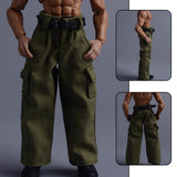Maxbell 1/12 Scale Action Figure Clothes Trousers Fashion Dress up for 6" Male Dolls Green