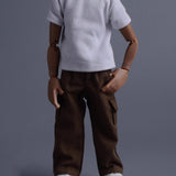 Maxbell 1/12 Scale Action Figure Clothes Trousers Fashion Dress up for 6" Male Dolls Brown