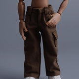 Maxbell 1/12 Scale Action Figure Clothes Trousers Fashion Dress up for 6" Male Dolls Brown