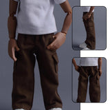 Maxbell 1/12 Scale Action Figure Clothes Trousers Fashion Dress up for 6" Male Dolls Brown