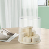 Maxbell Clear Display Case Rotating Silent Showcase for Mini Toys Collectibles Dolls