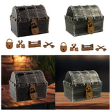 Maxbell Pirate Treasure Chest Decor Decorative Jewelry Box for Play Outdoor Birthday Copper