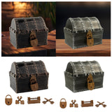 Maxbell Pirate Treasure Chest Decor Decorative Jewelry Box for Play Outdoor Birthday Copper