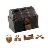 Maxbell Pirate Treasure Chest Decor Decorative Jewelry Box for Play Outdoor Birthday Copper
