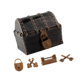 Maxbell Pirate Treasure Chest Decor Decorative Jewelry Box for Play Outdoor Birthday Copper