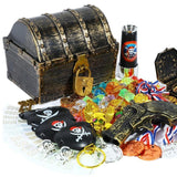 Maxbell Pirate Treasure Chest Decor Decorative Jewelry Box for Play Outdoor Birthday Copper