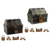 Maxbell Pirate Treasure Chest Decor Decorative Jewelry Box for Play Outdoor Birthday Copper