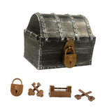 Maxbell Pirate Treasure Chest Decor Decorative Jewelry Box for Play Outdoor Birthday Silver