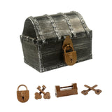 Maxbell Pirate Treasure Chest Decor Decorative Jewelry Box for Play Outdoor Birthday Silver