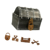 Maxbell Pirate Treasure Chest Decor Decorative Jewelry Box for Play Outdoor Birthday Silver