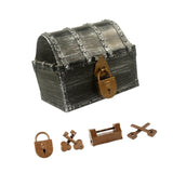 Maxbell Pirate Treasure Chest Decor Decorative Jewelry Box for Play Outdoor Birthday Silver