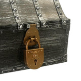Maxbell Pirate Treasure Chest Decor Decorative Jewelry Box for Play Outdoor Birthday Silver