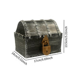 Maxbell Pirate Treasure Chest Decor Decorative Jewelry Box for Play Outdoor Birthday Silver