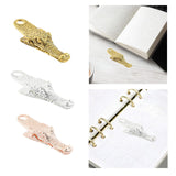 Maxbell Crocodile Shaped Paper Clip Vivid Binder Clip for Scrapbook Old Gold