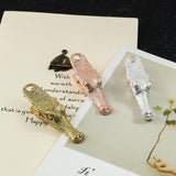 Maxbell Crocodile Shaped Paper Clip Vivid Binder Clip for Scrapbook Rose Gold