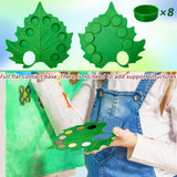 Maxbell Green Leaf Shape Artist Palette for Art Classes with 8 Detachable Paint Cups