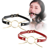 Maxbell Open Mouth Gag Head Harness Portable for Club Music Festival Valentine's Day Black
