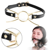 Maxbell Open Mouth Gag Head Harness Portable for Club Music Festival Valentine's Day Black