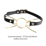 Maxbell Open Mouth Gag Head Harness Portable for Club Music Festival Valentine's Day Black