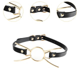 Maxbell Open Mouth Gag Head Harness Portable for Club Music Festival Valentine's Day Black