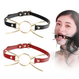 Maxbell Open Mouth Gag Head Harness Portable for Club Music Festival Valentine's Day Black