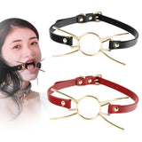 Maxbell Open Mouth Gag Head Harness Portable for Club Music Festival Valentine's Day Black