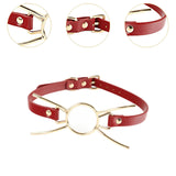 Maxbell Open Mouth Gag Head Harness Portable for Club Music Festival Valentine's Day Red