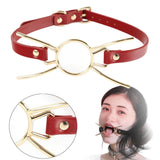 Maxbell Open Mouth Gag Head Harness Portable for Club Music Festival Valentine's Day Red