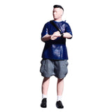 Maxbell 1/64 Miniature Figure Collections Dollhouse Accessories Mini People Figurine Man Blue
