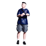 Maxbell 1/64 Miniature Figure Collections Dollhouse Accessories Mini People Figurine Man Blue